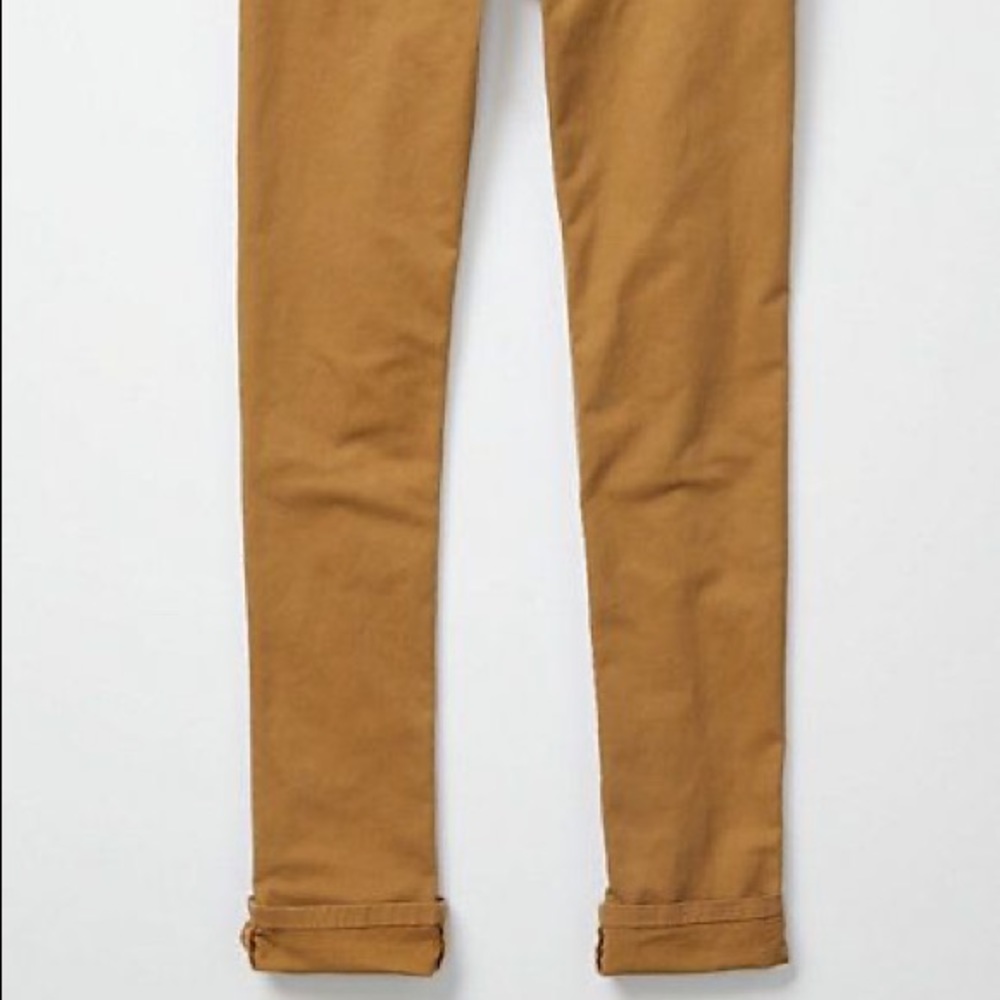 Anthropologie Mustard Linen Pants